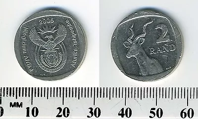 South Africa 2005 - 2 Rand Nickel Plated Copper Coin - Greater Kudu • $1