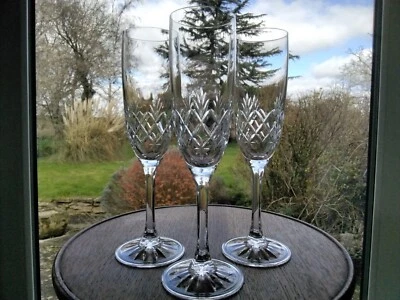 £14.99 • Buy 3 Edinburgh Crystal  Kelso  8 1/4  Champagne Flutes 