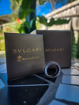 Bulgari Bvlgari B.Zero Save The Children Sterling Silver Black Ceramic Ring • $249