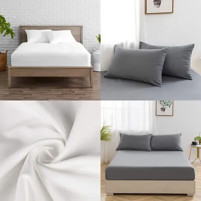 400tc 600tc Extra Deep Fitted Sheet 100% Egyptian Cotton Double King Bed Sheets • £20.99
