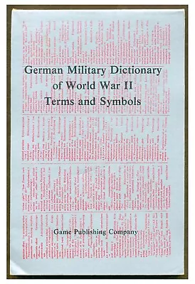 German Military Dictionary Of World War II Terms And Symbols By Madej PB 1983 WW • $16.95