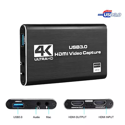 4K Full HD Audio Video Capture Card USB 3.0 HDMI Video Capture Device Recording • $20.99