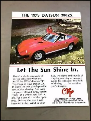$15.96 • Buy 1979 Datsun 280ZX California T Top Corp.  1-page Car Brochure Leaflet Data Card