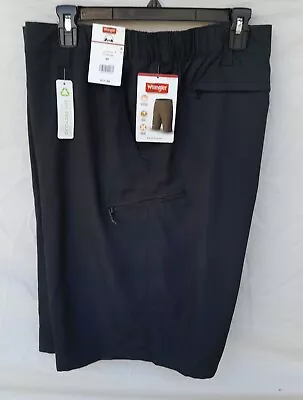 New Men's Wrangler Performance Side Elastic Utility Short 112336128 Black • $11.99