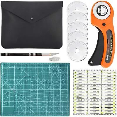 45mm Rotary Cutter Tool Kit With 5 Blades Cutting Mat Patchwork Ruler For Sewing • $23.95