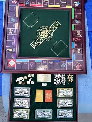 Franklin Mint Monopoly Collectors Edition Cherry Wood Board Game 1991 • $230