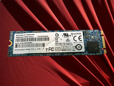 64GB M.2 2280 SATA SSD SanDisk Z400s SD8SNAT-064G-1011 SSD Drive Used • £11.39