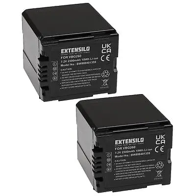 2x Battery For Panasonic HDC-SD707 HDC-SD300 HDC-SD200 HDC-SD9 HDC-SD600 2500mAh • £55.29