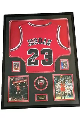 MICHAEL JORDAN Signed Framed Jersey Authenticated + COA Chicago Bulls Tar Heels • $2495