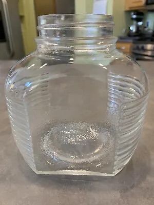 Vintage Duraglas Glass Coffee Jar Ribbed Textured NO LID • $27.99