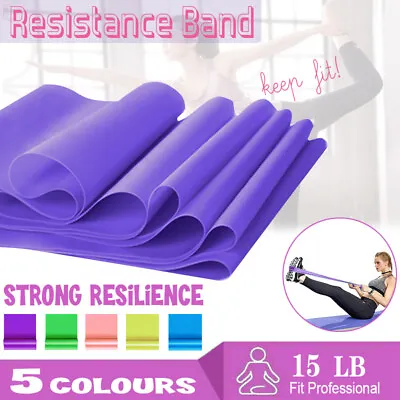 1.5m Elastic Yoga Stretch Resistance Bands Exercise Fitness Band Theraband AU • $4.89