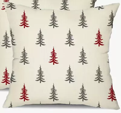 Scandinavian Trees Spruce Christmas Throw Pillow Cover Winter Holiday Home Decor • $13.08