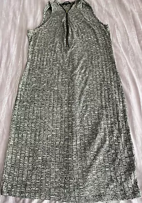 Womens Ambiance Grey Sleeveless Knitted Stretch Bodycon Dress - Size 12 • £5.59