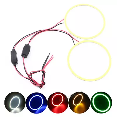 2Pcs 12V 24V COB LED Halo Ring Angel Eyes 60mm 70mm 80mm 90mm 100mm 110mm 120mm  • $13.30