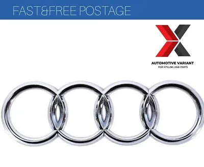 £11.99 • Buy New Audi Front Grille Chrome Badge Rings Logo Emblem TT A3 A4 A5Sline 273x94