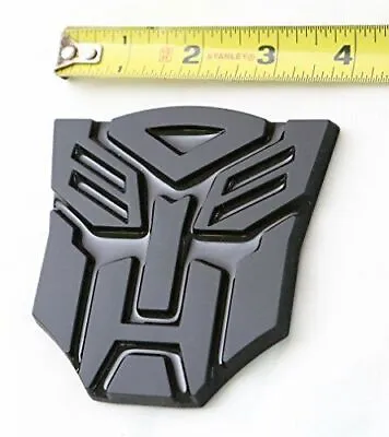 3D Transformers Autobots Optimus Prime Gloss Black Metal Emblem Badge Decals Car • $11.30