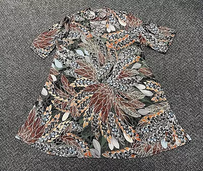 Yahada Feather Print Short Sleeve Dress Size 3XL • $18