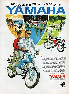 1966 Yamaha Twin Jet 100 Motorcycle Original Color Print Ad • $16.47