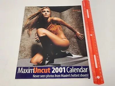 Maxim Magazine Uncut 2001 Calendar Leslie Bibb Sexy Cover Halle Berry Tyra Banks • $4.99