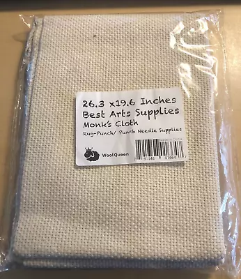 Wool Queen Best Arts Supplies Monks Cloth 26.3 X 19.6 Inches Rug Punch Needle • $12.99