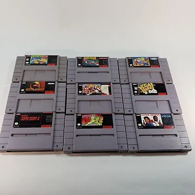 Lot Of 9 SNES Games! Great Titles! Street Fighter II Turbo Mortal Kombat & More • $74.99