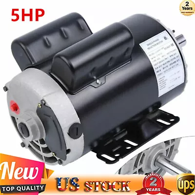 7/8  5HP Single Phase Electric Air Compressor Duty Motor 60Hz Shaft 3450 RPM NEW • $170.05