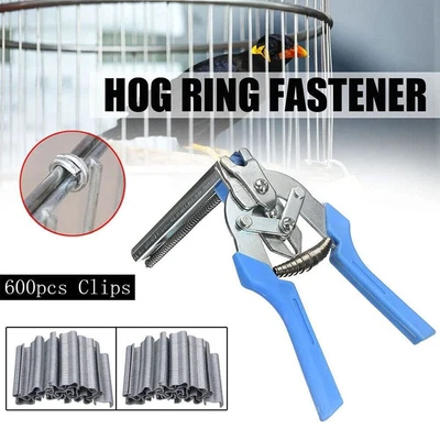 £10.20 • Buy Type M Nail Ring Plier Kit Poultry Bird Cage Fasten Hog Wire Clamp Staples Tools