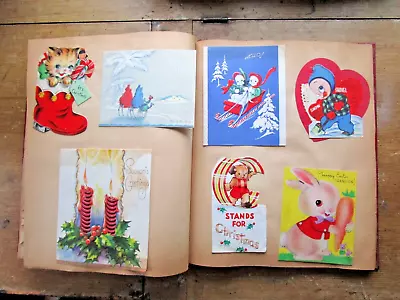 90+ Vintage CHRISTMAS Greeting Card HOLIDAY 1940s 1950s Scrapbook Ephemera ALBUM • $69.99