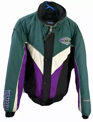 Vintage Yamaha Venture Men's Snowmobile Jacket Medium Green White Purple • $29.99