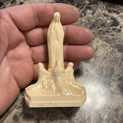 Vintage Our Lady Of Fatima Mary  Statue Celluloid Children Catholic 3 3/4 • $12