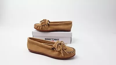 Minnetonka Women's Kilty Suede Softsole Moccasin Taupe/Brown 11 US • $39.99