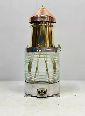 Reclaimed Vintage Masthead Top Old Retro Aluminum & Brass Ship Electric Lamp • $1192.80