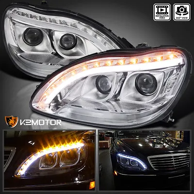 Fits 1998-2006 Mercedes Benz W220 S-Class Upper LED Signal Projector Headlights • $309.38