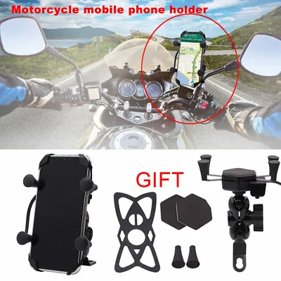 Waterproof X Grip Motorcycle Motorbike Phone Holder Mount Clamp USB Fast Charge • £8.39