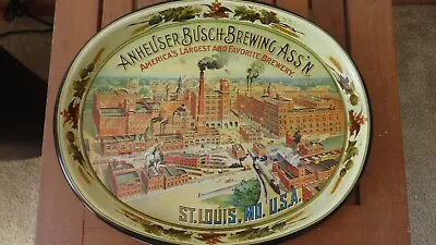 Anheuser Busch Factory Scene Metal Beer Tray St. Louis MO (Budweiser/ Busch) • $10