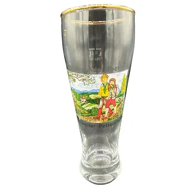 German Beer Glass Octoberfest Gold Rim Tall Pilsner Wanderfreunde-Oberland Vtg • $20