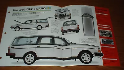 ★★1983 Volvo 240 Glt Turbo Original Imp Brochure Specs Info 83 81 82 84 85 86★★ • $12.99