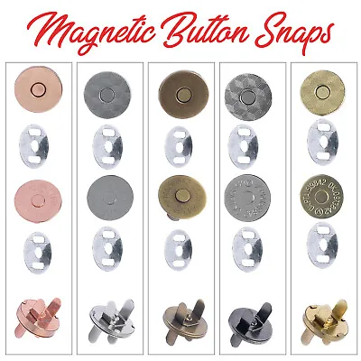£3.29 • Buy 14/18mm Magnetic Buttons Clasps Snap Fastening Choose Color & Qty DIY Art Crafts