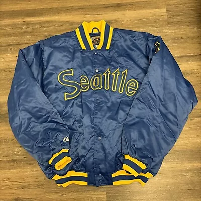 Vintage Seattle Mariners Majestic Cooperstown Collection Satin Jacket Size 2XL • $199.97