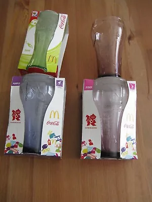 4 Coca Cola McDonald's Glass Tumblers 2012 London Olympics 2010 FIFA World Cup • $16