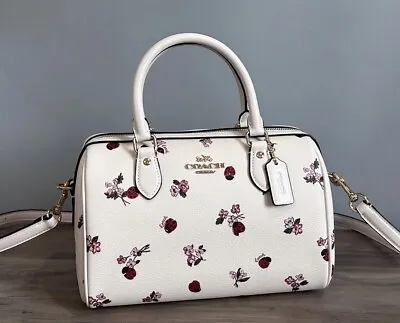 COACH CU272 Rowan Satchel With Ladybug Floral Print Crossbody Bag Chalk Multi • $245.10