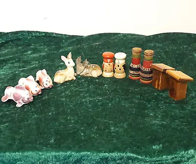 Lot Of Eleven Vintage Japanese/Mexican Salt And Pepper Shakers - Free Shipping • $15