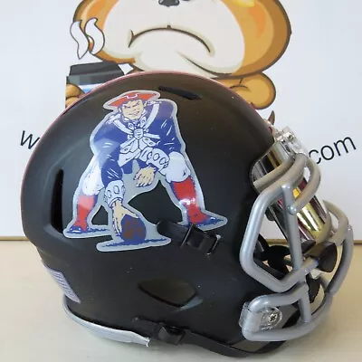 New England Patriots Custom Mini Helmet Alternate Throw Back Decals On Black • $59