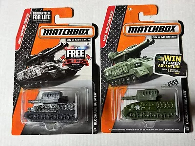 Matchbox Lot Of 2 Blockade Buster Tank MBX Heroic Rescue Black/Grey + Green • $15