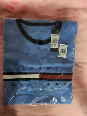 Tommy Hilfiger Shirt Mens MEDIUM Blue Cotton Short Sleeve T-shirt Size M • $20