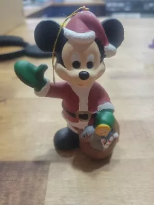 Vintage Mickey Mouse As Santa Christmas Ornaments Plastic Walt Disney • $12.99