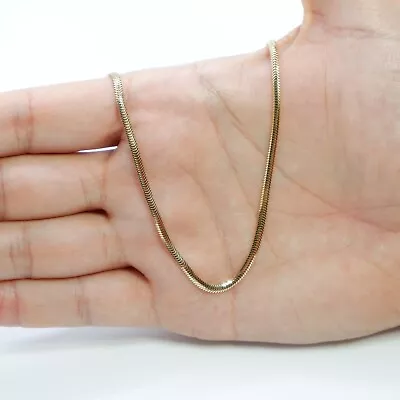 £339.75 • Buy Solid 14k Gold Flat Snake Chain Necklace 2.5mm Gold Snake Chain
