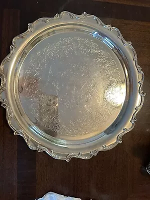Wilcox International Silver Joanne Silverplate Footed Round Footed Platter 13  • $25
