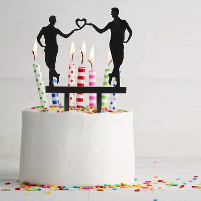  2 Pcs Cake Pick Decors Mens Mr & Topper Bride Bridegroom Fruit • £5.99