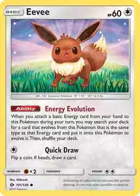 Eevee 101/149 Sun & Moon Pokemon Card - NM • $1.99